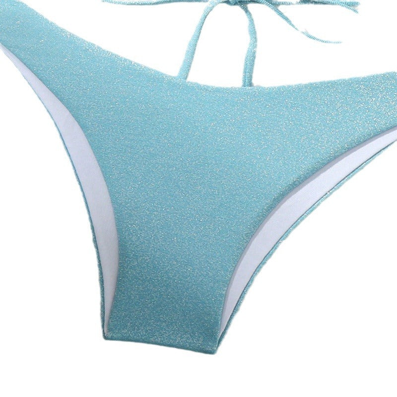 Dame bikini-sæt med glitrende detaljer og justerbar neckholder Stilla