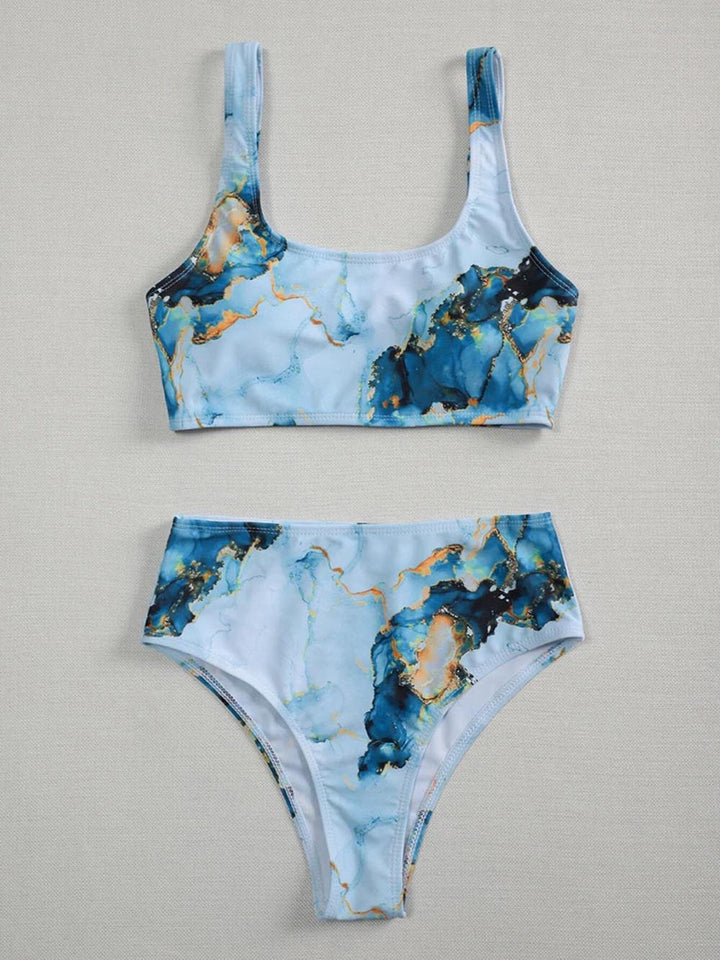 Dame Asymmetrisk Bikini-sæt med knyttet top Skovae