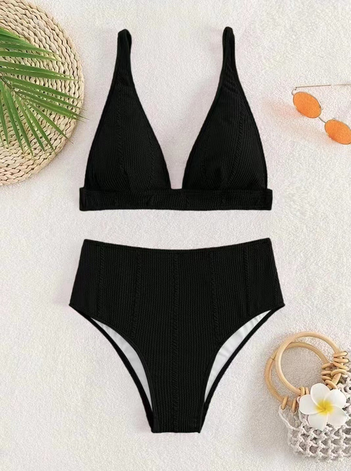 Damer Højskåret Bikini med struktureret overflade og minimalistiske stropper Stilla