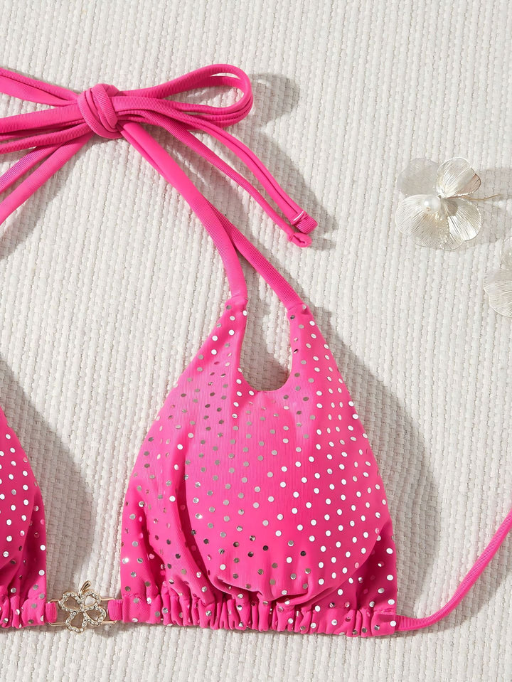 Damer Glitrende Triangel-Bikini med justerbare stropper og elegant detalje Stilla
