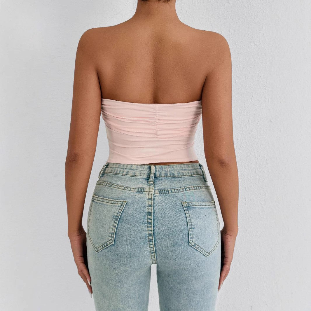 Damer Bandeau Crop-top med knude-design Skovae