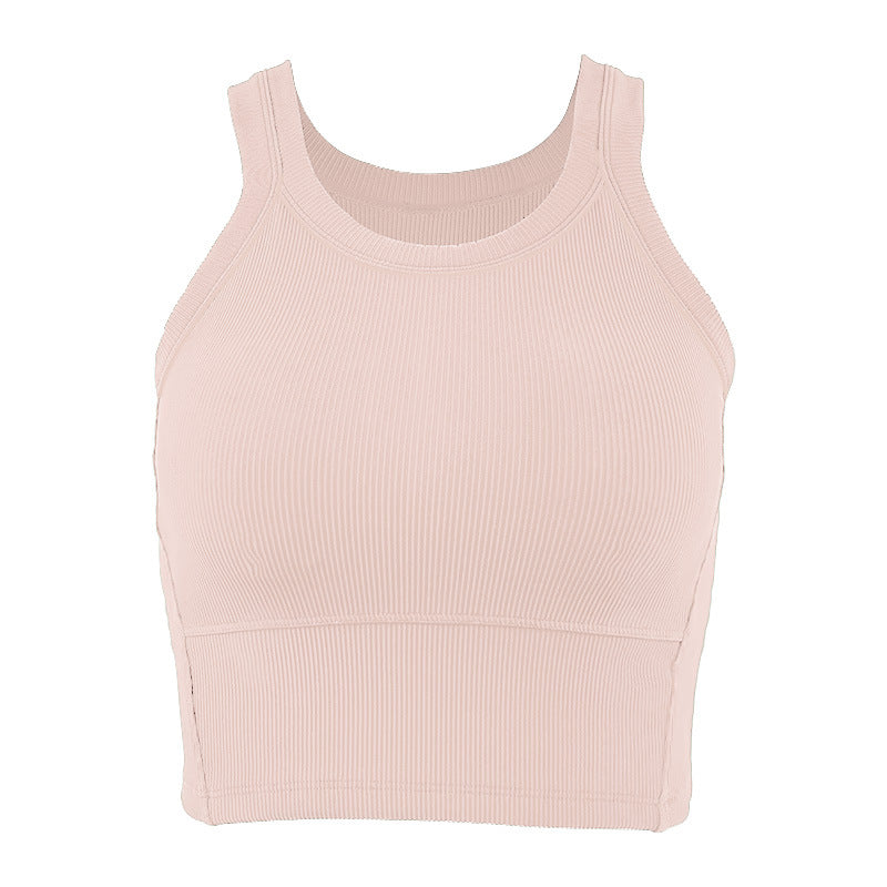 Dame sporty rib crop top med åndbare indlæg Stilla