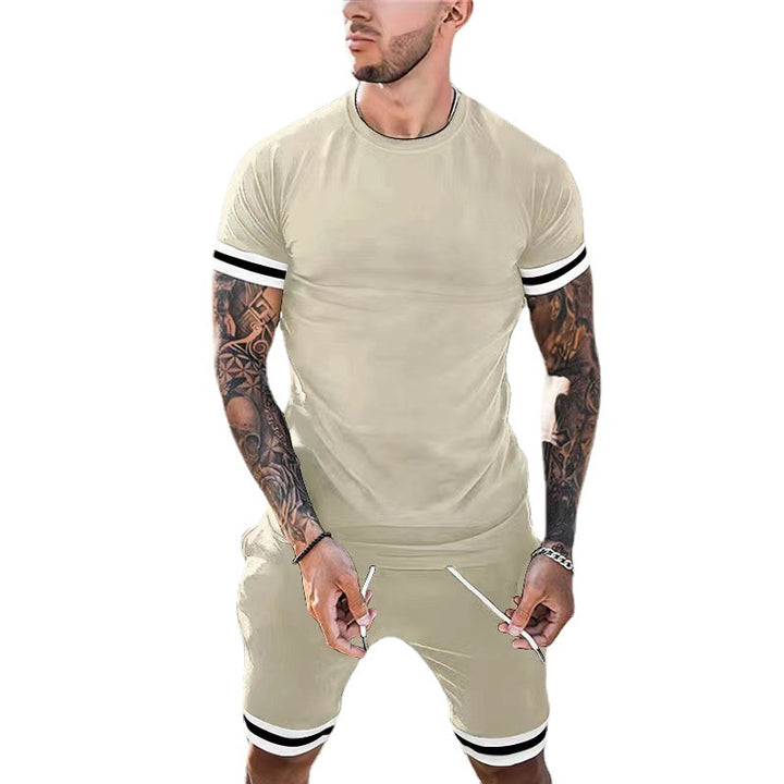 Herrer Sportslig Komfort Fit Rundhalset T-shirt og Shorts Sæt Stilla