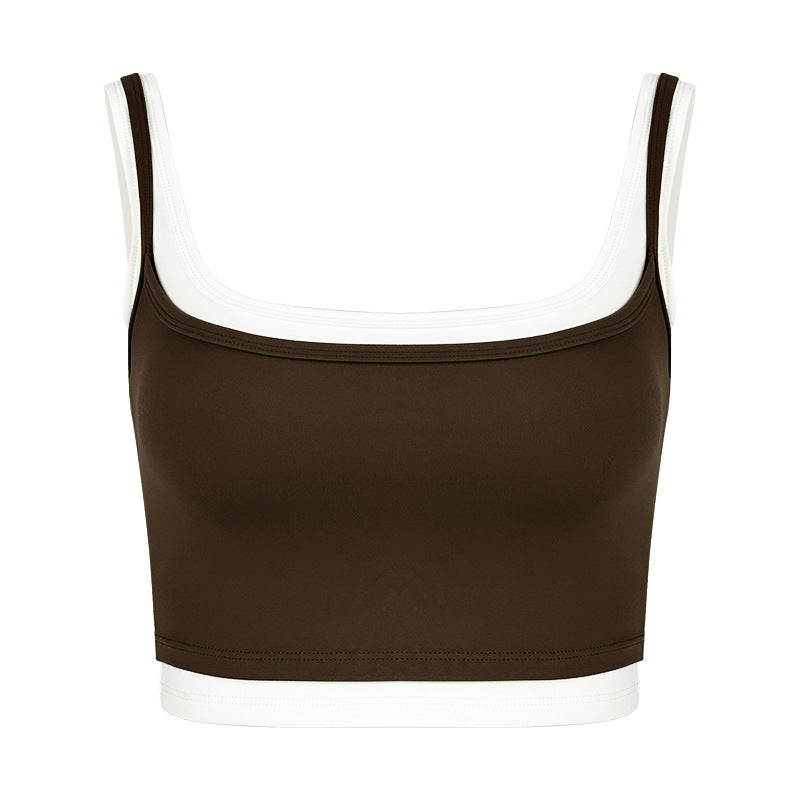 Dame sporty bustier med brede stropper og dobbelt krave Stilla