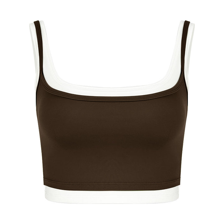 Dame sporty bustier med brede stropper og dobbelt krave Stilla