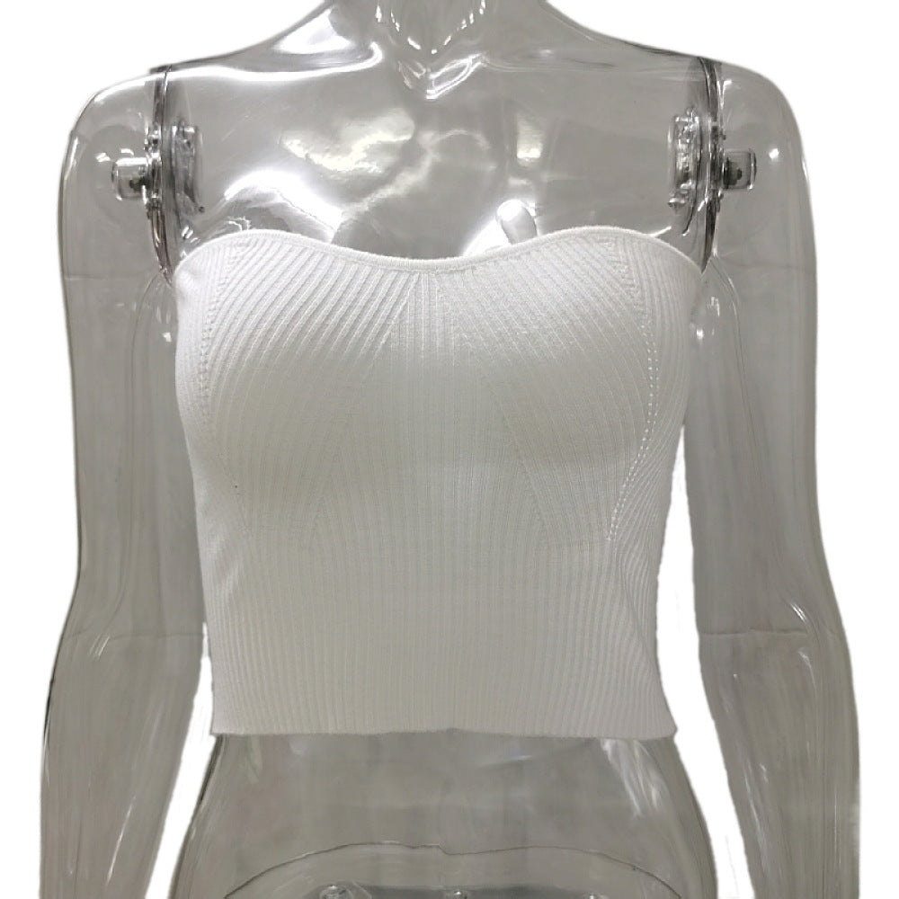 Dame Bustier top med struktureret ribdesign Stilla