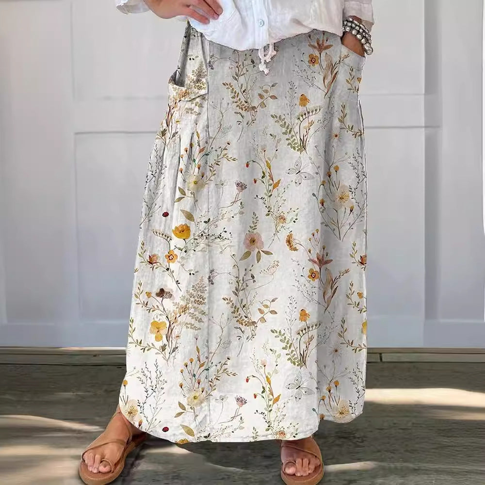 Stilla | Blomstret Maxi-Nederdel