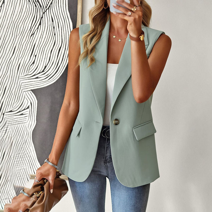 Dame Casual Blazer Uden Ærmer med Taljeret Snit og Elegante Lommer Skovae