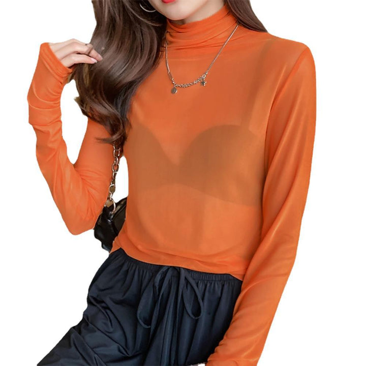 Kvinder Gennemsigtig Turtleneck Sweater Stilla