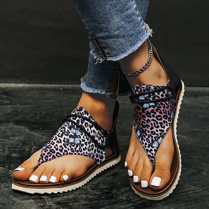 Dame remsandaler med floral og dyre design Stilla