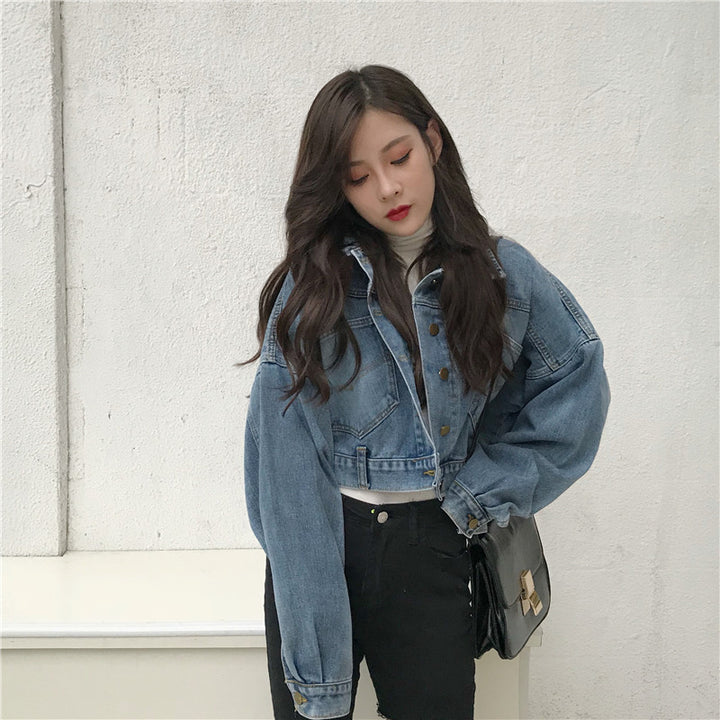 Women's cropped denim jacket with oversized cut Stilla