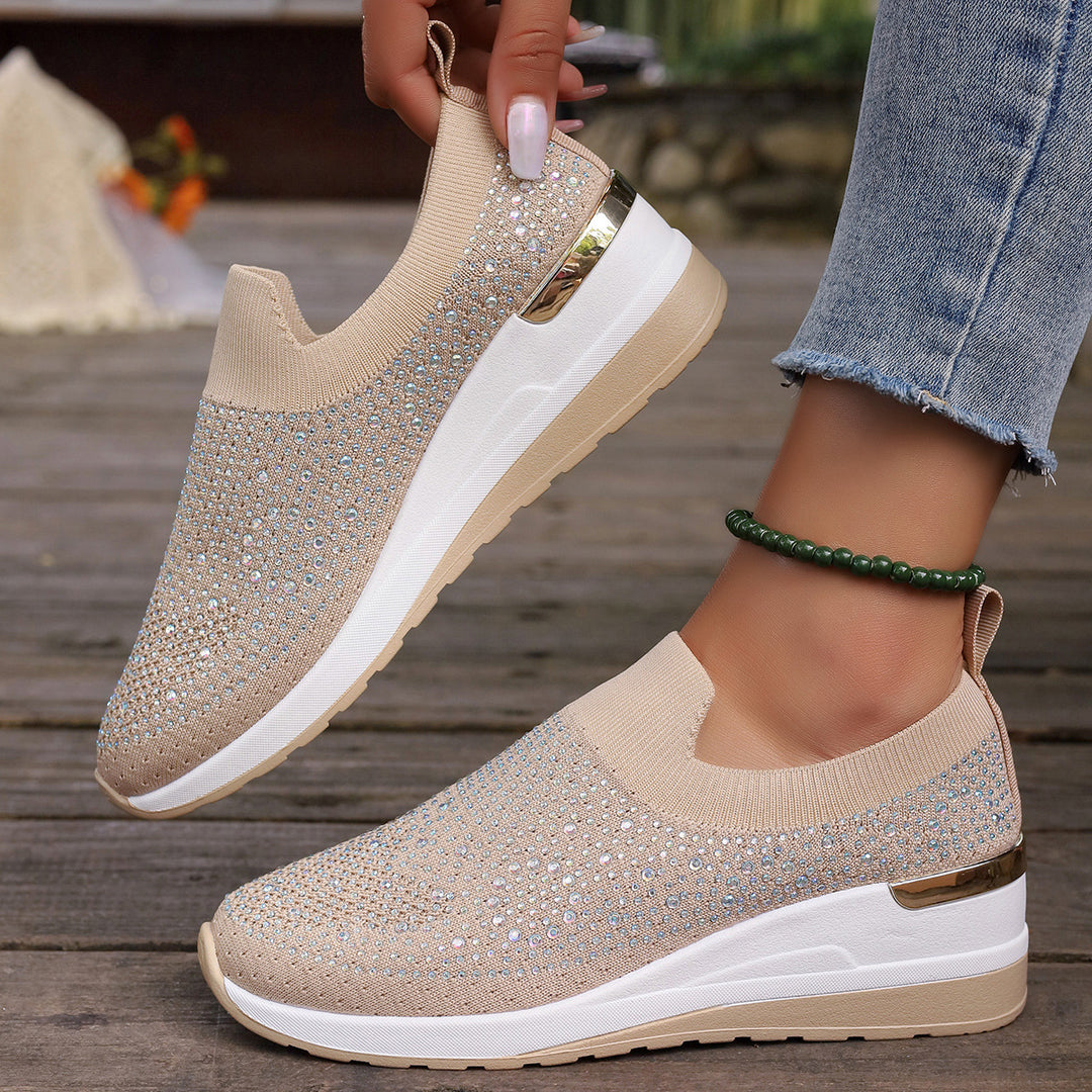 Dame Glitrende Slip-On Sneakers med ergonomisk dæmpning og stødabsorberende sål Stilla