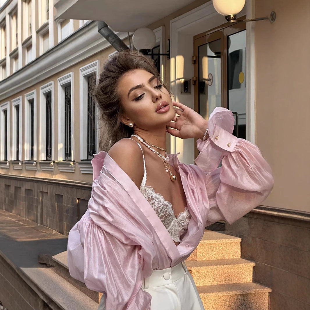 Dame Gennemsigtig Oversized Bluse Stilla
