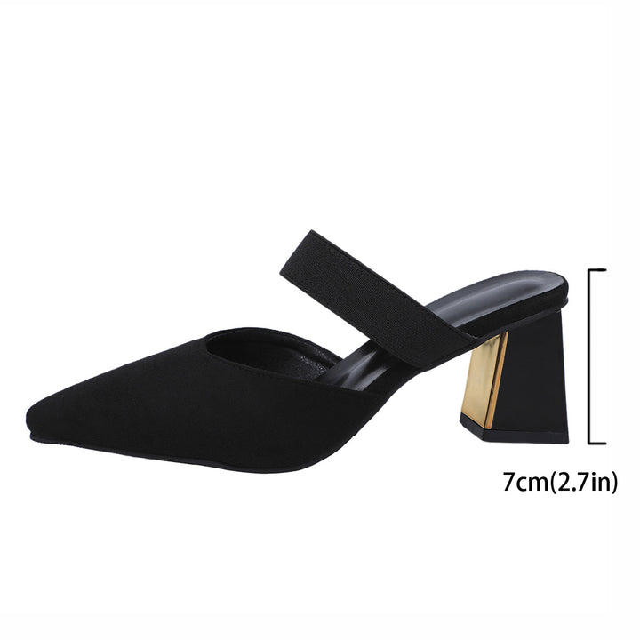 Damer elegante Slingback-pumper med blokhæle og justerbar rem Stilla