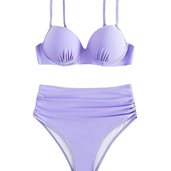 Dame højtaljeret bikini med polstrede toppe og justerbare stropper Skovae