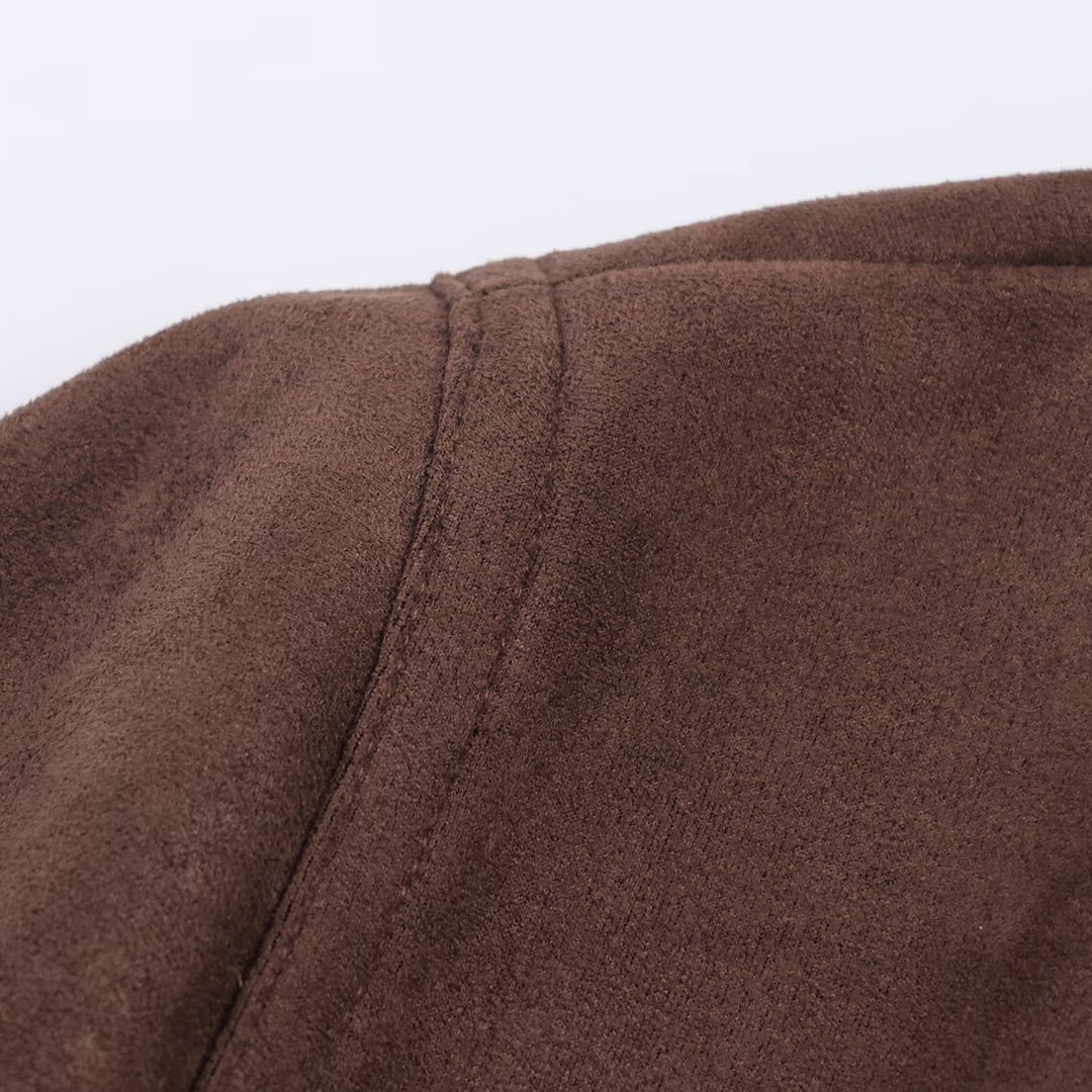 Dame elegant Suede Blazerjakke med talje bælte Stilla