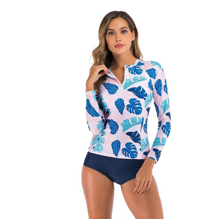 Dame Sporty Surfdragt med langærmet overdel og blomsterdesign Stilla