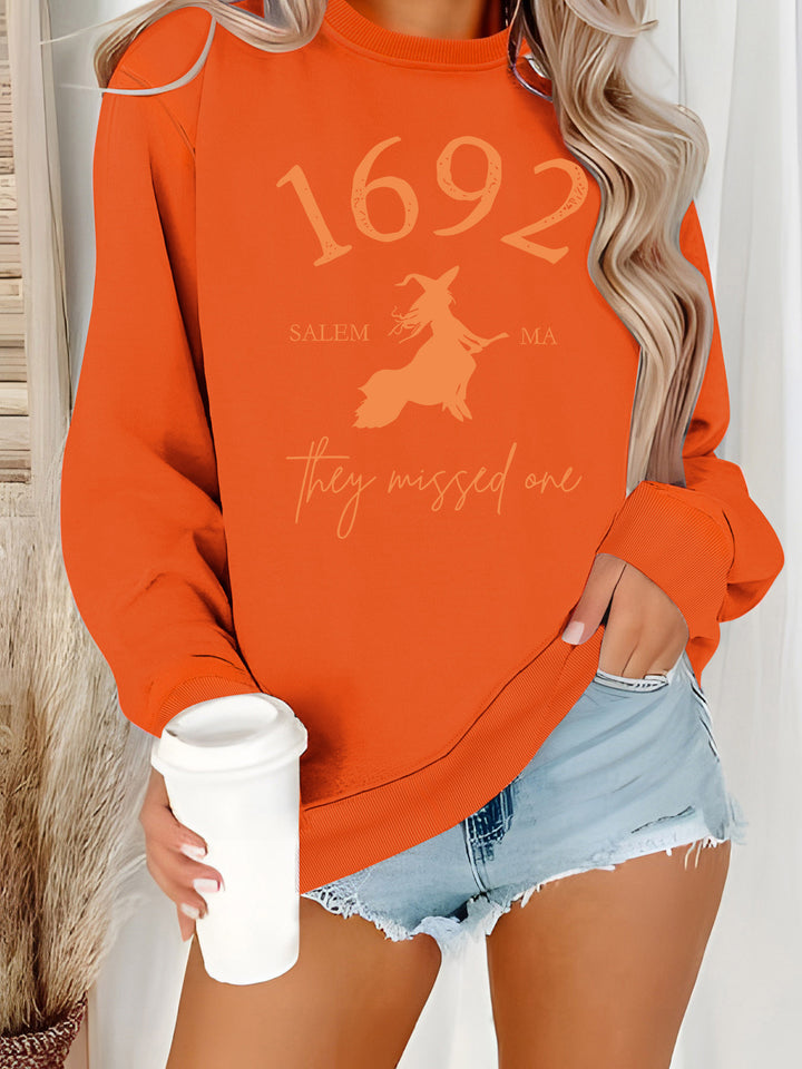 Kvinders sweatshirt med kreativ heksedesign og behagelig pasform Stilla
