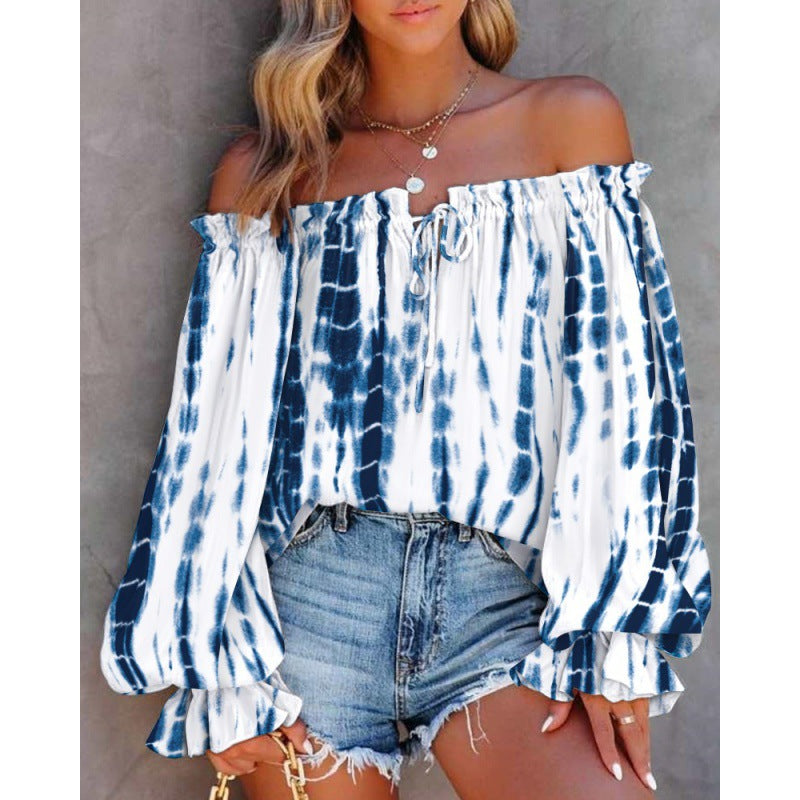 Dame Off-Shoulder Bohemian Bluse med flydende ærmer Stilla