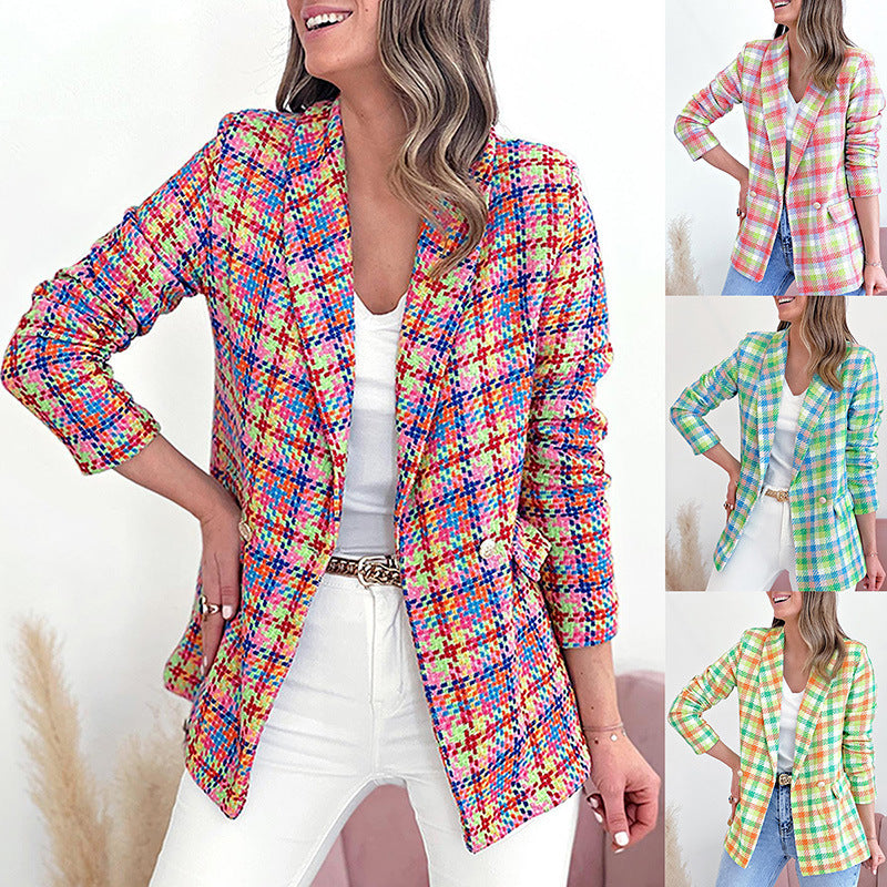 Dame mode Tweed-blazer med struktureret overmateriale og afslappet pasform Stilla