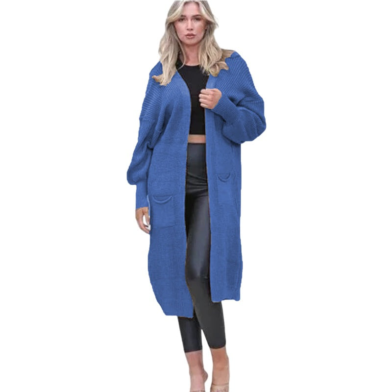 Kvinders Chunky Strik Cardigan med Åbne Lommer og Casual Design Stilla