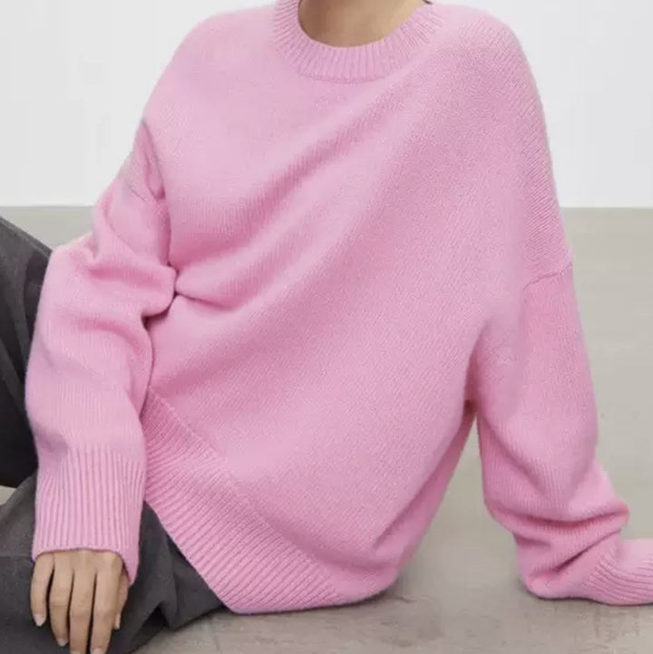 Dame behagelig oversized pullover i hyggeligt strik Stilla