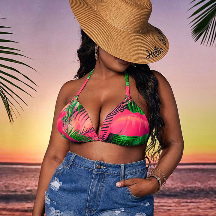 Dame triangel-bikini med blomstret design Skovae