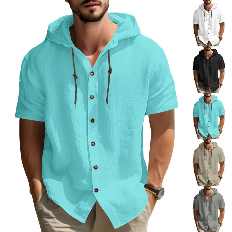 Herrer afslappet hættetrøje med elegant button-down design Stilla