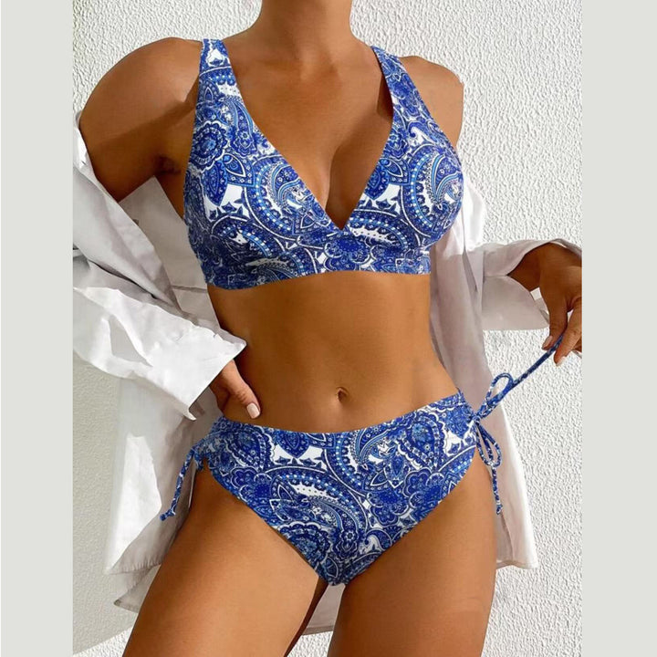 Dame Paisley mønster justerbart bikini sæt Stilla