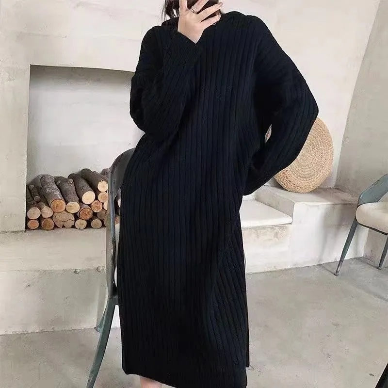 Kvinders strikket sweater med hætte og ribbet tekstur Stilla