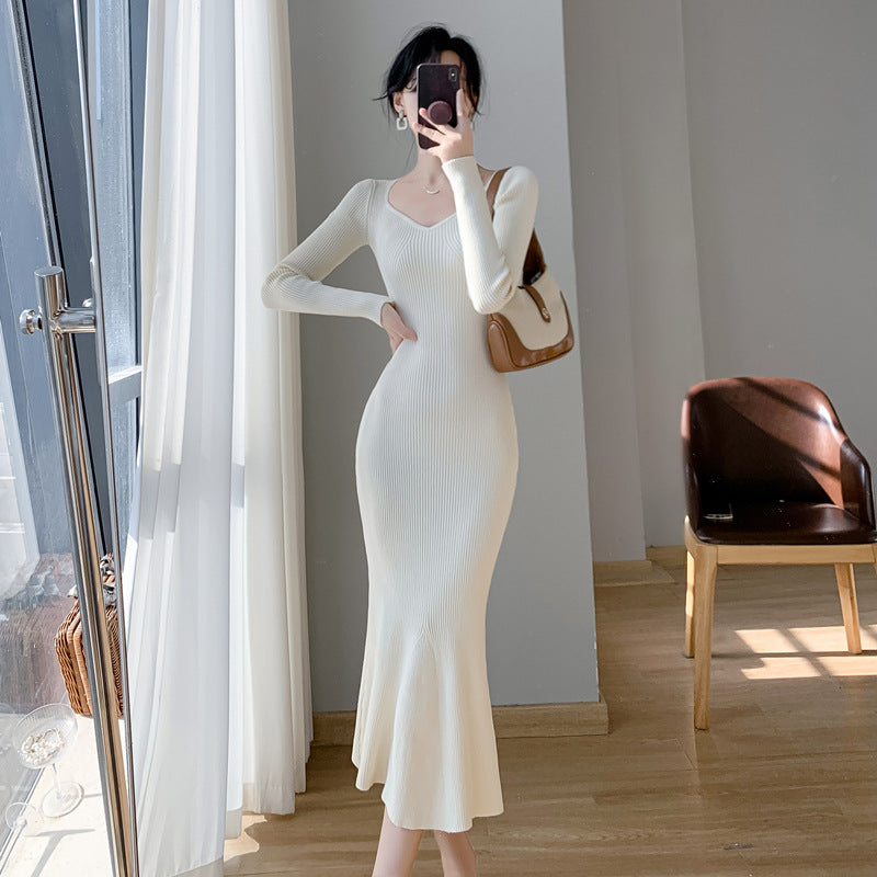 Damernes Flared Hem Ripp Midi Kjole Stilla