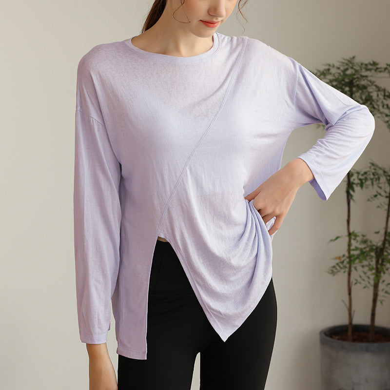 Dame Asymmetrisk Langærmet T-shirt med stilfuldt snit og åndbare egenskaber Stilla