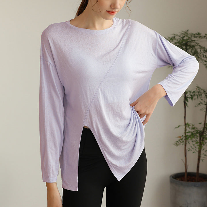 Dame Asymmetrisk Langærmet T-shirt med stilfuldt snit og åndbare egenskaber Stilla
