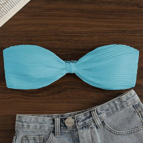 Dame Faltenfri Bandeau-Bikini-Overskærm Stilla