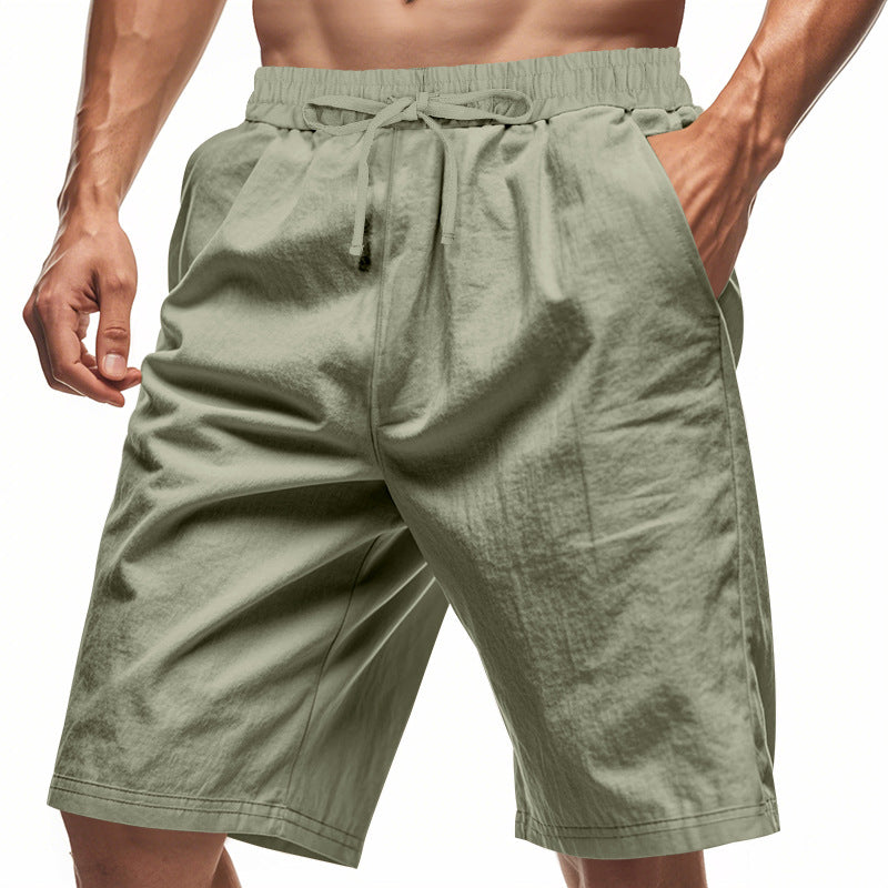 Herre nan afslappede bermudashorts i bomuldsblanding med elastisk livline snor og sidelommer Skovae