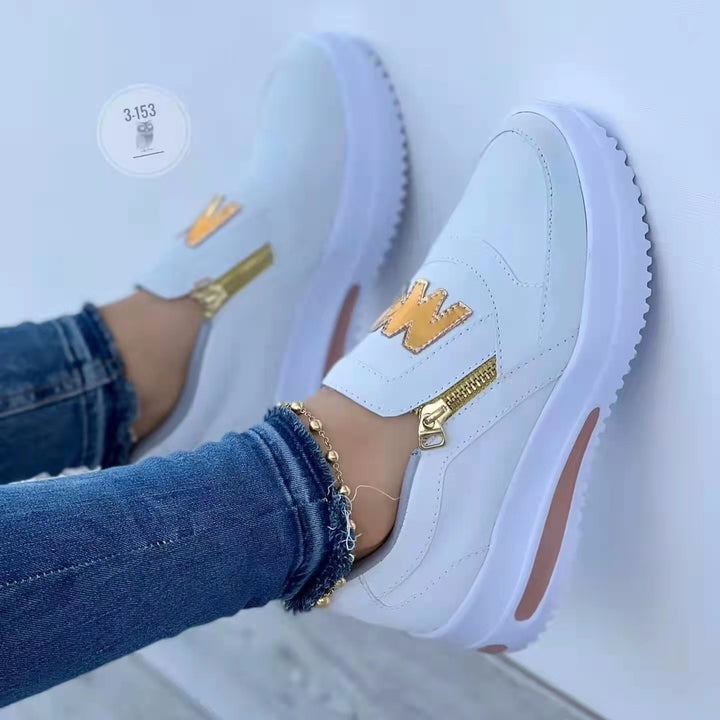 Dame Slip-On Sneakers med stilfuld lynlås og sporty design Stilla