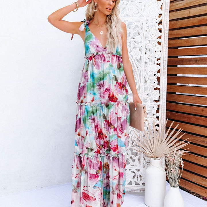 Femme Floral Gennemsigtig Maxi Kjole Stilla