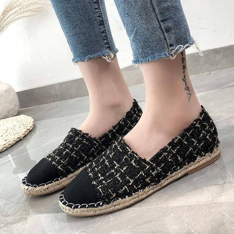 Dame Espadrillos med elegant tweed-mønster og skridsikker sål Stilla