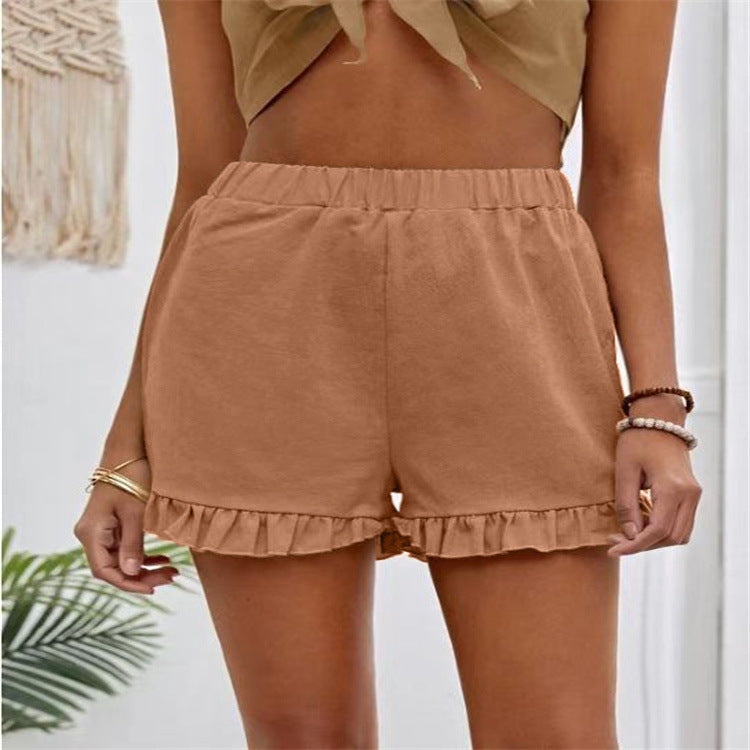 Dame shorts med flæse nederdel til at glide i Stilla