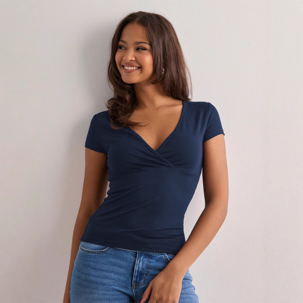 Dame Stilfuld V-Hals T-Shirt Stilla