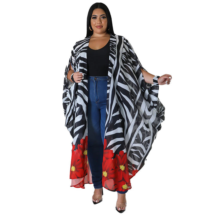 Dame farveintensiv kimono med luftig pasform Stilla