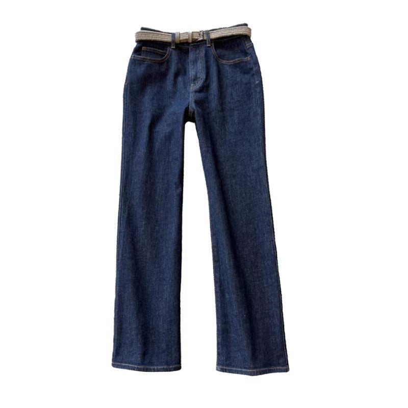 Dame bred Flared Jeansbukser lavet af højkvalitets denim med klassisk talje og elegant snit Stilla