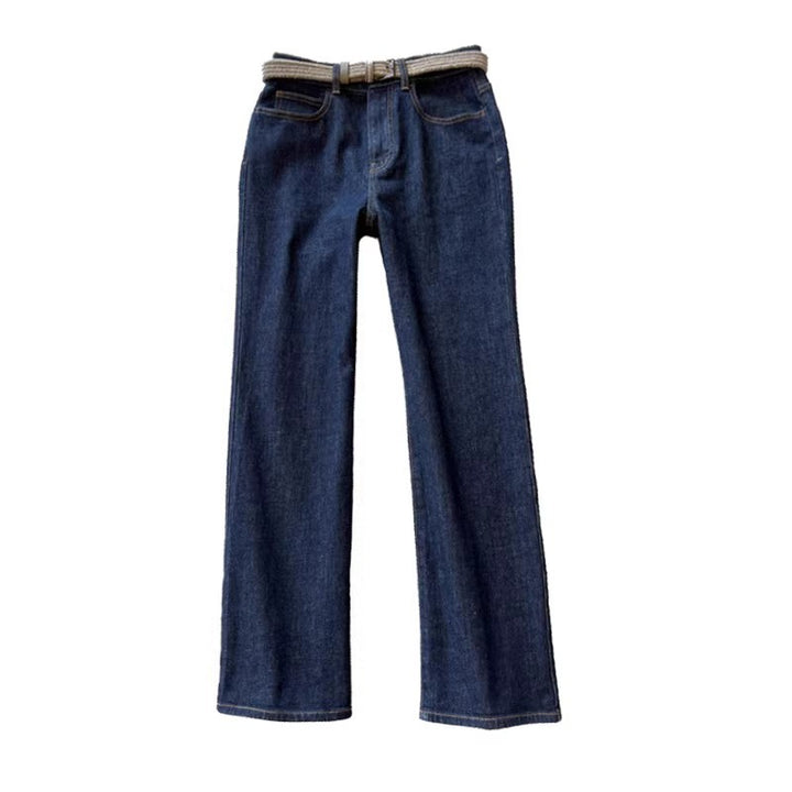 Dame bred Flared Jeansbukser lavet af højkvalitets denim med klassisk talje og elegant snit Stilla