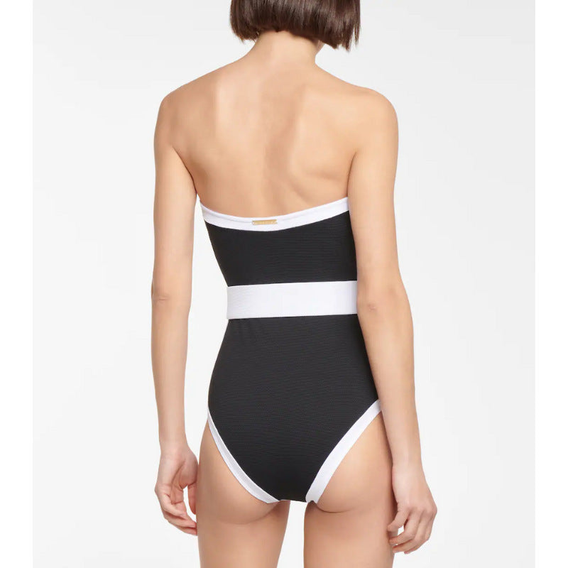 Dame bandeau badedragt med mode bælte Skovae