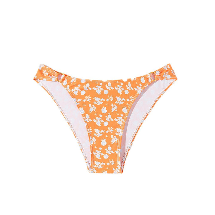 Dame bikini-trusser med blomstermotiv og gyldne accenter Skovae