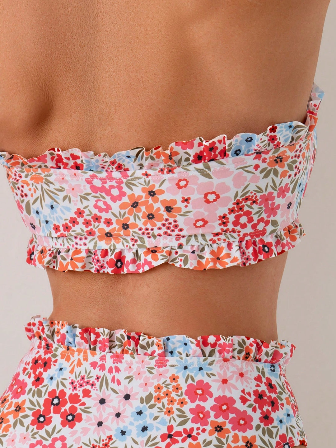 Dame bandeau bikini med legende rynkedesign Skovae