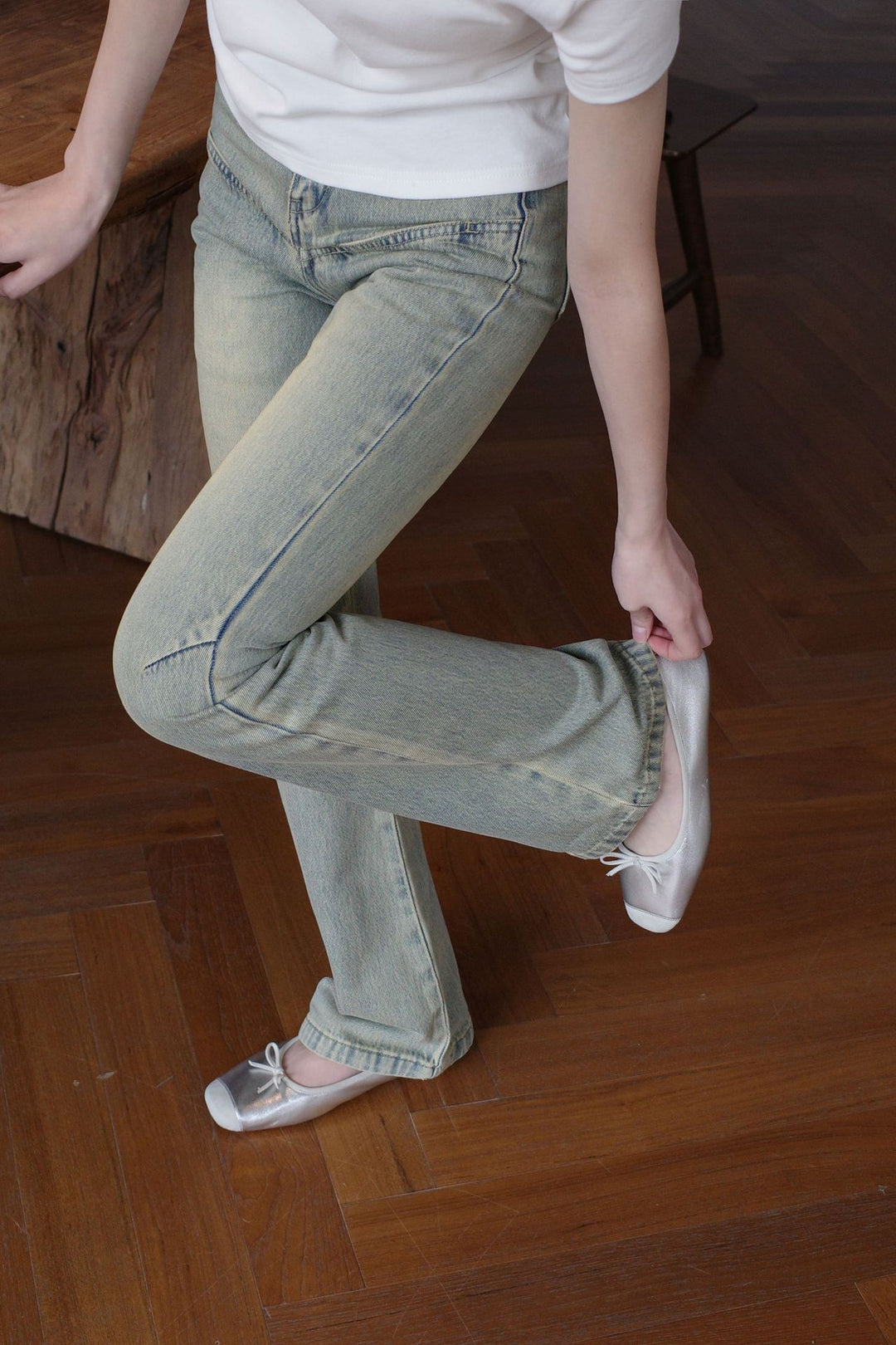 Dame Bootcut Jeans i feminint Vintage-design med høj talje og komfortabel pasform Stilla