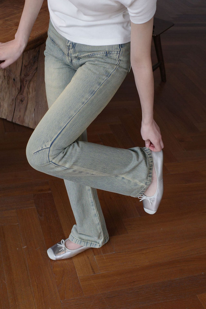Dame Bootcut Jeans i feminint Vintage-design med høj talje og komfortabel pasform Stilla