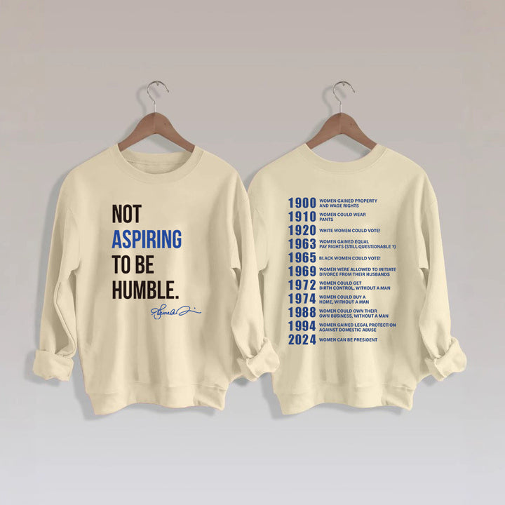 Kvinders sweatshirts med inspirerende tekst og historisk motiv Stilla
