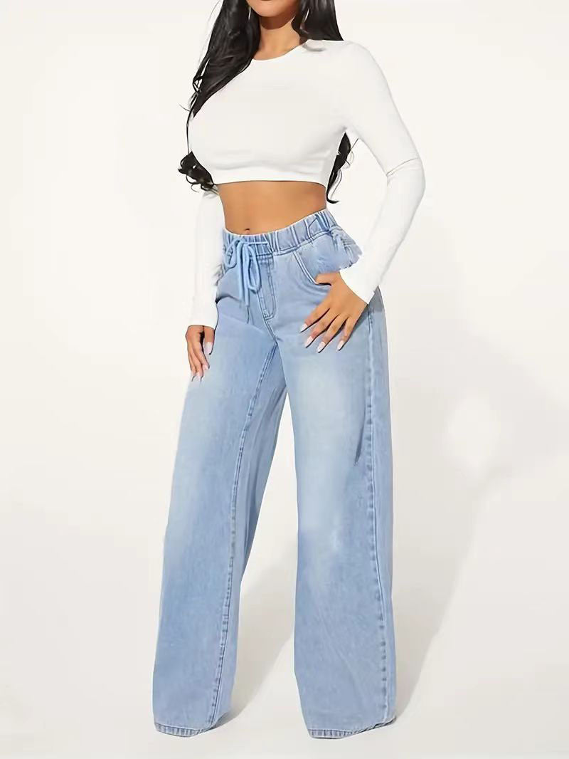 Dame løse højtaljede jeans Stilla